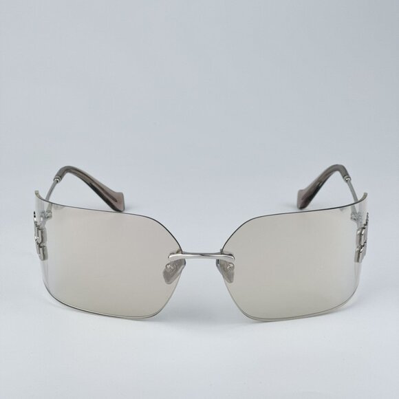 Miu Miu MU54YS 1BC10F BRAND NEW Sunglasses Silver Gold Mirror Wraparound… main image 6